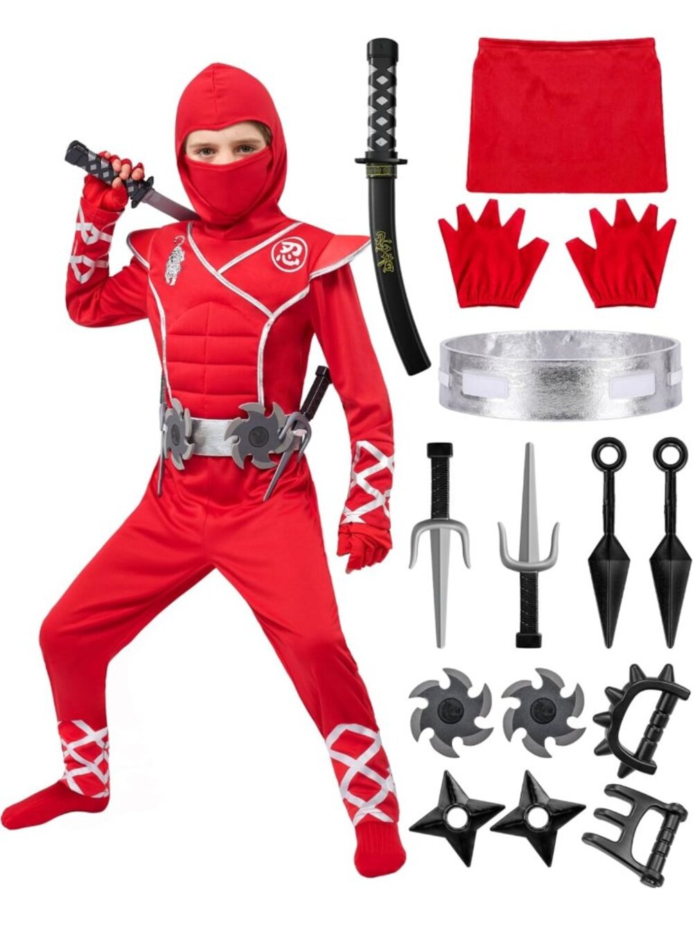 Kids Halloween Ninja Costume Set | Spooky Dress Up Outfit for Boys Party